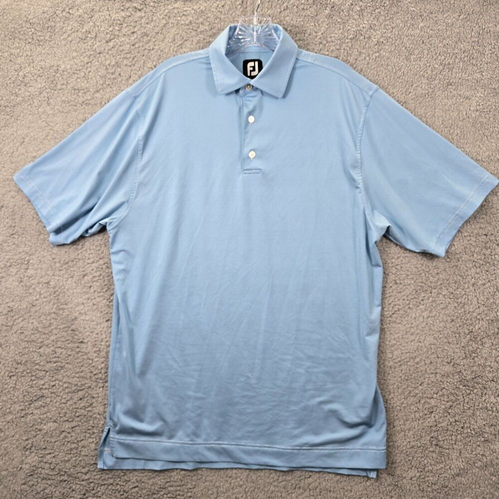 FootJoy Men's Blue Striped Short Sleeve Golf Polo Shirt Size M